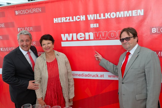 Bei der Eröffnung: Ernst Nevrivy, Renate Brauner und Wien-Work-Chef Wolfgang Sperl (v.l.).