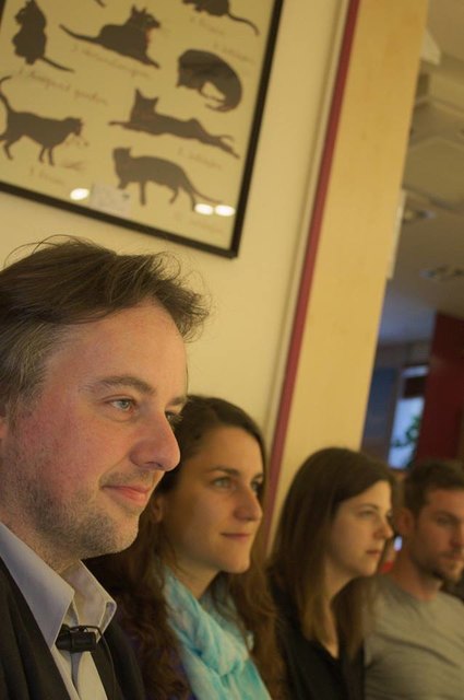 Wilhelm Kuehs mit Lektorin Linda Müller, Haymon Verlag  (Foto Bernhard Spuida)