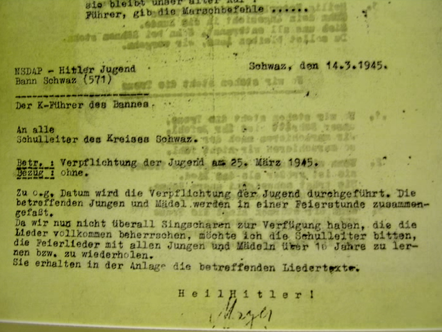 Aufruf an die Hitlerjugend Wochen vor dem Nazi-Ende. Sammlung: Lorenzetti