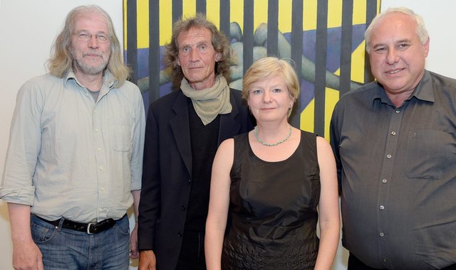 V.l.: Kurator und Künstler Walter Kratner, Kunst- und Medienwissenschaftler Erwin Fiala, Professorin Reingard Schwarz, Künstler Hubert Brandstätter. | Foto: pfingstART
