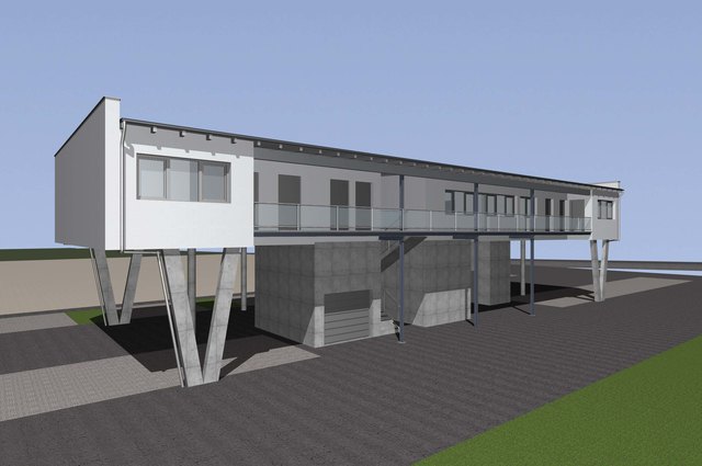 Das neue Clubhaus ist fünf Meter hoch und ist so gegen etwaige Hochwässer geschützt. | Foto: ATSV Schärding