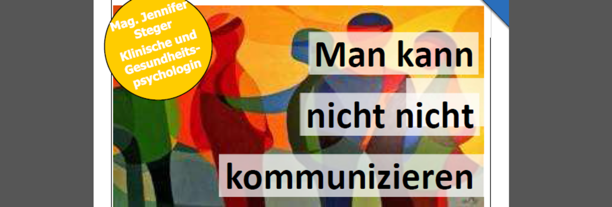 Man Kann Nicht Nicht Kommunizieren Das Lesebuch www.meinbezirk.at