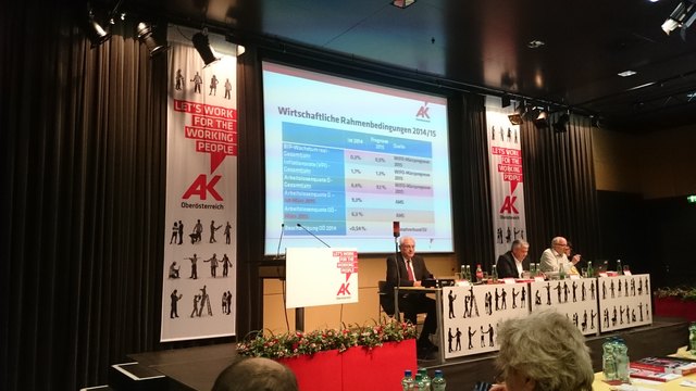 Am Donnerstag, den 28. 05. 2015 fand gemäß § 52 Absatz 1 Arbeiterkammergesetz die 3. Vollversammlung der XV. Funktionsperiode der Kammer für Arbeiter und Angestellte für Oberösterreich, im Kongresssaal der AKfOÖ in Linz, Volksgartenstraße 40, statt.