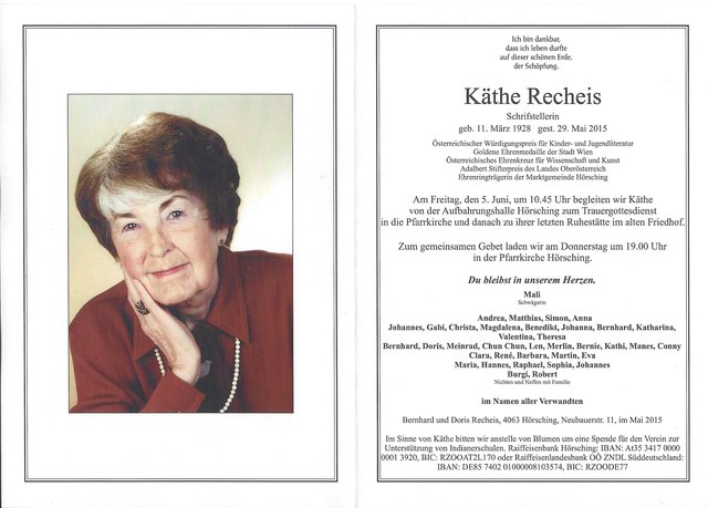 Begräbnis am Freitag, 5. Juni 2015