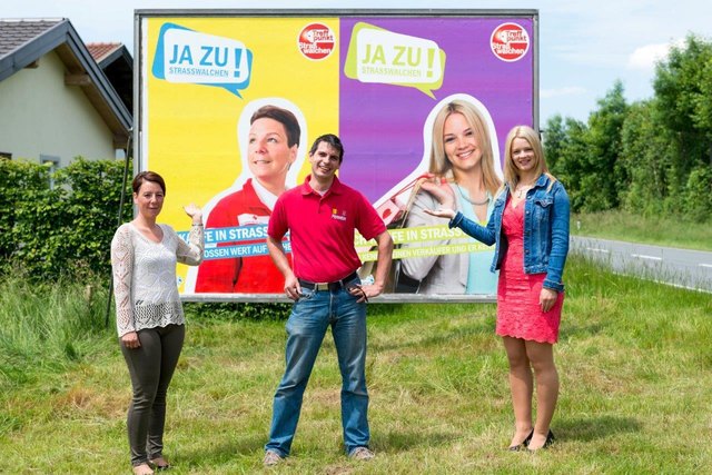 Treffpunkt Obmann Martin Perwein, Sandra Beitschek und Conny Staudinger sind sich einig: JA zu Straßwalchen