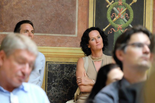 Eva Glawischnig, Klubobfrau der Grünen, ist jetzt auch dabei. | Foto: Burghardt