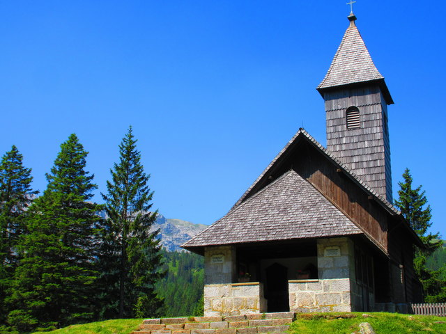die Soldatenkirche am Naßfeld, an der Grenze zu Italien.