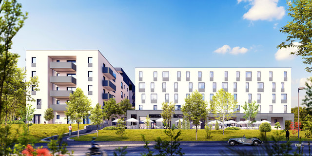 So sollte der neue Campus am ÖDK-Gelände gegenüber von Minimundus aussehen | Foto: Riedergarten Immobilien