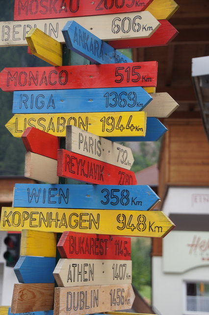 Wegweiser in Mayerhofen