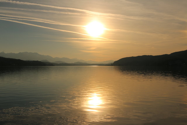 Der Blick auf den Wörthersee in Kärnten im März 2015.