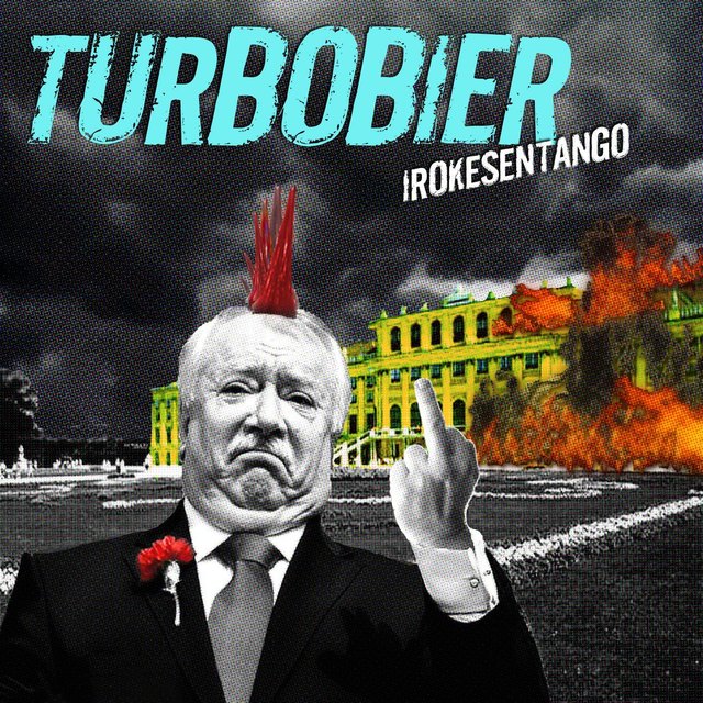 Freches Album-Cover: Ein Stadtpolitiker mit Irokesen-Haarschnitt – nicht nur textlich setzen Turbobier auf Wiener Charme. | Foto: Turbobier