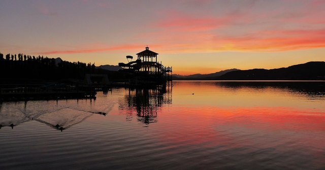 Abendstimmung am Wörthersee, Foto ist in  Pörtschach gemacht worden