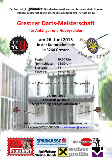 Der Dartclub "Highlander" freut sich auf viele Besucher. | Foto: Marktgemeinde Gresten