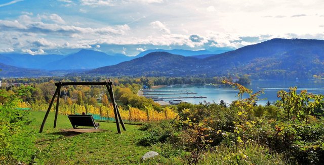 Blick zum Wörthersee vom Weingarten