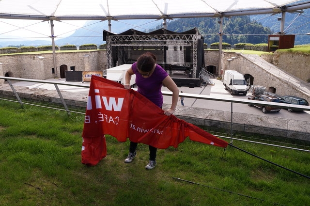 Aufbau der Beachflags.