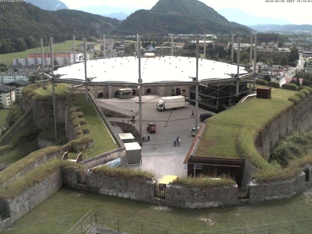 Ruhig und friedlich: So sieht die Festungsarena während der Aufbauarbeiten aus. | Foto: Stadtwerke Kufstein