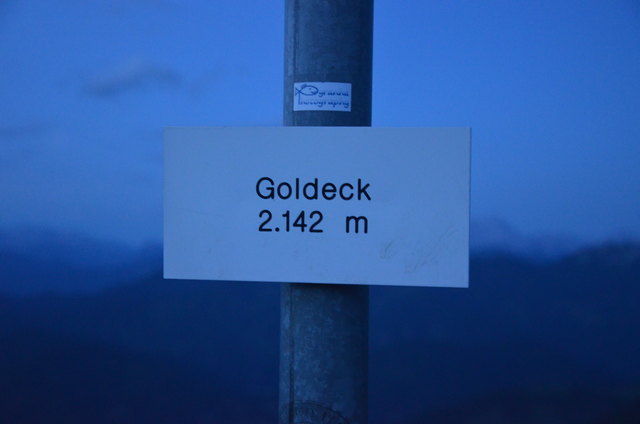 Goldeck 2.142 m - Tafel am Gipfel