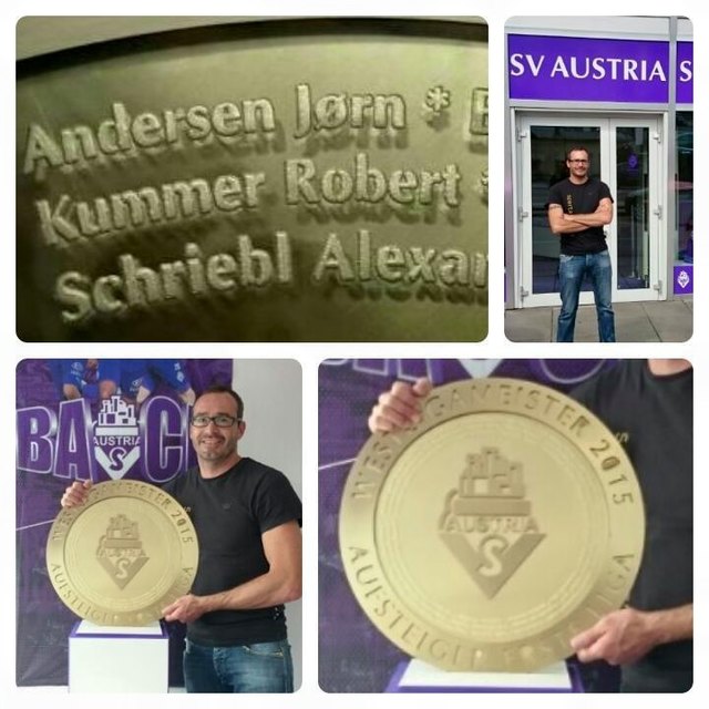 Meisterteller 2015 Robert Kummer im SV Austria Salzburg Fanshop in Zentrum  Hernau, Alpenstrasse