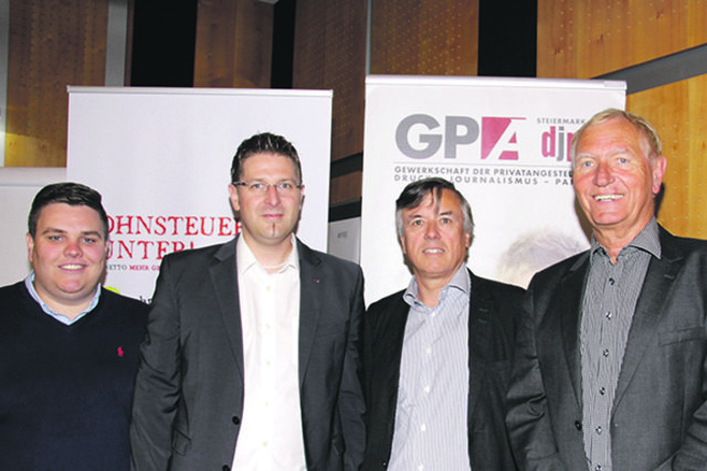 Workshop: F. Führer,
Ch. Jammerbund, E. Müller und J. Berdev (v. l.).