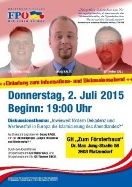 Einladung zum Informations- und Diskussionsabend: Kein größerer Schaden kann einer Nation zugefügt werden, als wenn man ihr den Nationalcharakter, die Eigenschaften ihres Geistes und ihrer Sprache nimmt! Dies erkannte schon Immanuel Kant, der einflußreichste Philosoph der Aufklärung (1724 - 1804)