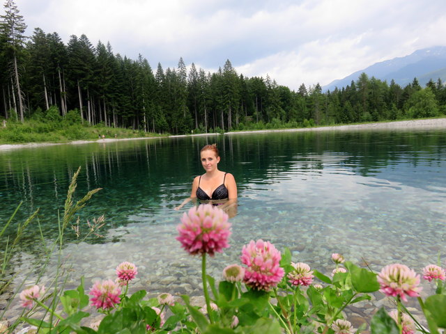 Ab auf die Berge und in den Speichersee auf der Moosalm in Lienz..daist das Wasser noch erfrischend cool