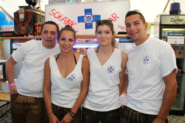 Wasserrettung löschte Durst: Markus Fink, Lisa Huemer, Eva Kohlhofer und Christoph Schuhmertl.