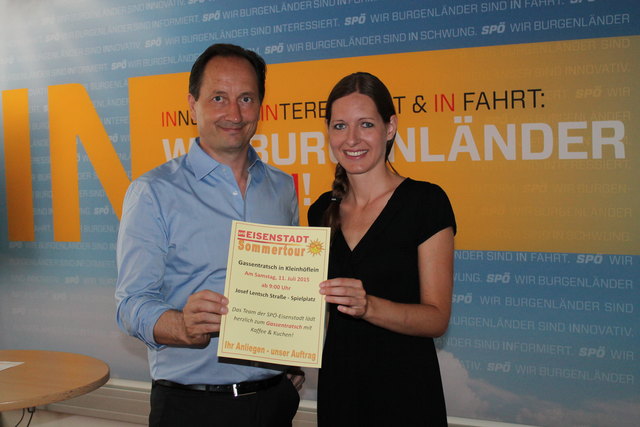 LAbg. Vbgm. Günter Kovacs & Stadträtin Renée Maria Wisak präsentierten im Rahmen einer Pressekonferenz die "SPÖ-Eisenstadt Sommertour"