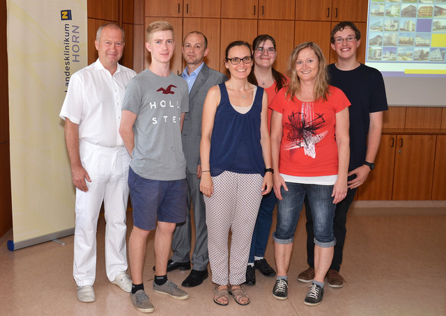 Prim. Dr. Reinhold Klug, MBA, Lorenz Klug, Assistent Regionalmanagement Thomas Schmallegger, MSc, Mag. Susi Rösslhuber, Cathrin Hamernik, Mag. Judith Führer-Strummer, Mario Zeller