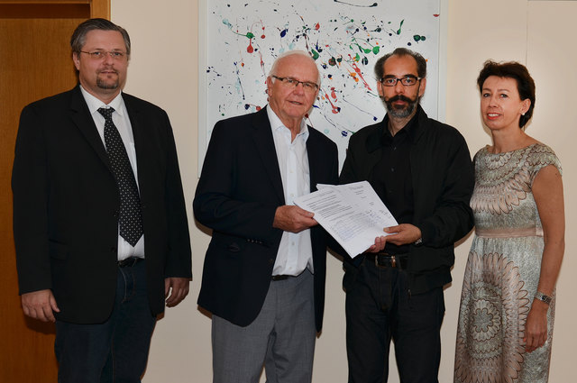 Andreas Nareyka, Bgm. Peter Koits, Alexander Brandstätter und LAbg. Doris Schulz.