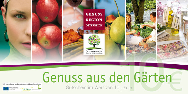 Der GenussGutschein im Wert von € 10,- kann bei über 30 Betrieben in der Oststeiermark und dem Thermenland Steiermark eingelöst werden. | Foto: Oststeiermark Tourismus