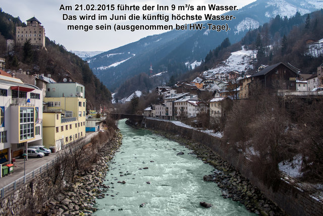 Der Inn mit ca. 10 m³/s an 20 Tagen im Jahr! © Ing. Günter Kramarcsik