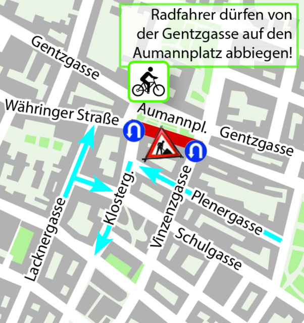 Zwischen der Währinger Straße 141 und 151 findet die Rohrerneuerung statt.