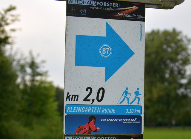 Braunau am Inn: Die Kleingartenrunde ist mit B7 gekennzeichnet.