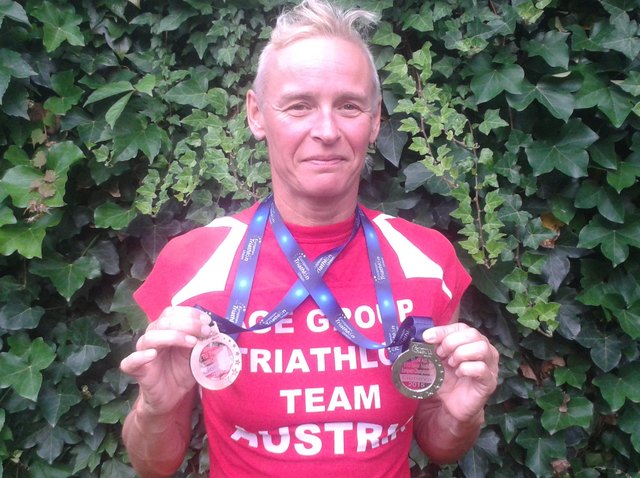 Die Stegersbacherin Sabine Greipel errang Silber und Bronze in der Altersklasse zwischen 50 und 54 Jahren.