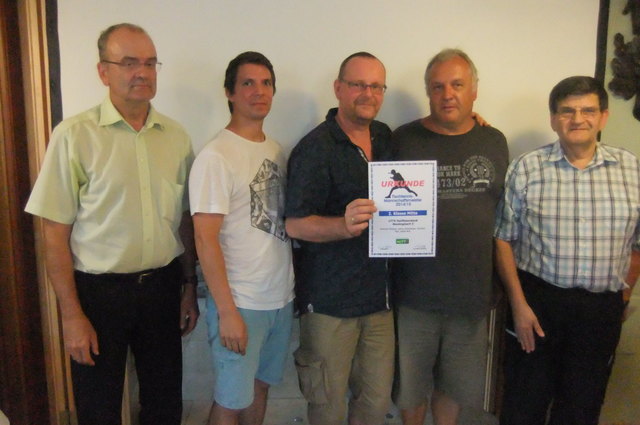 Neulengbach Meister 2. KLasse von links Herzog, Scharf, Nebosius, Noll und Walter Ast