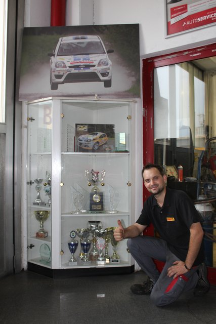 Seit seinen Rallyeanfängen heimste Christoph Leitgeb schon einige Trophäen ein, die alle einen speziellen Platz haben