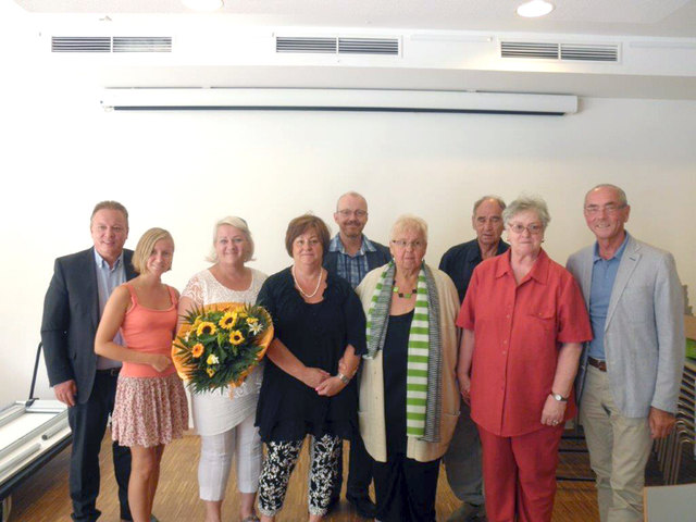 Abg.z.NR Hannes Weninger, Vanessa Vojnicsek, GGR Gabi Steiner, Lebenshilfe NÖ-Präsidentin Friederike Pospischil, Richard Watzko, Christine Haager, Heinz Haager, Franziska Fröhlich, Präsident Prof. Ewald Sacher | Foto: Volkshilfe