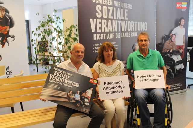 Hans Affenzeller, Roswitha Bauer und Karlheinz Reichert fordern mehr soziale Verantwortung in der Behindertenhilfe.