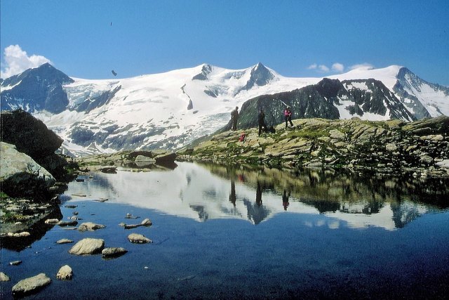 Venedigergruppe von Osten (Gschlöß) mit dem Schlatenkees vom Zeigerpalfen, St. Pöltnerr Westweg.