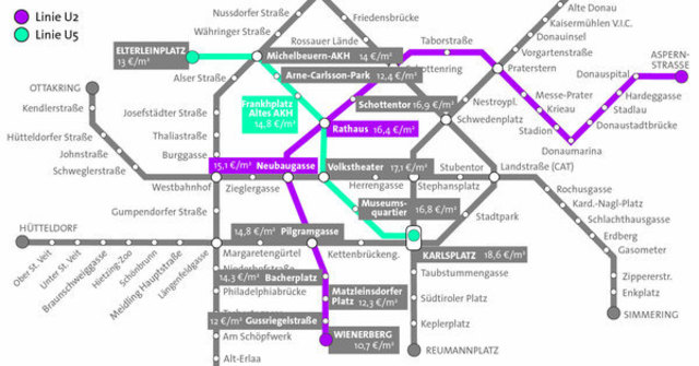 Vom Elterleinplatz zum Karlsplatz: So wird die neue Linie der U5 zukünftig verlaufen.