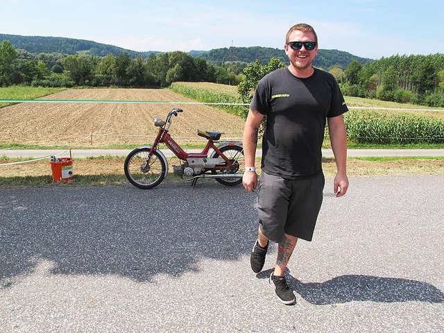 Cooler Klassik-Pilot. Das Puch Maxi N hat noch ein Starrheck, was die meisten Leute gar nicht mehr kennen.