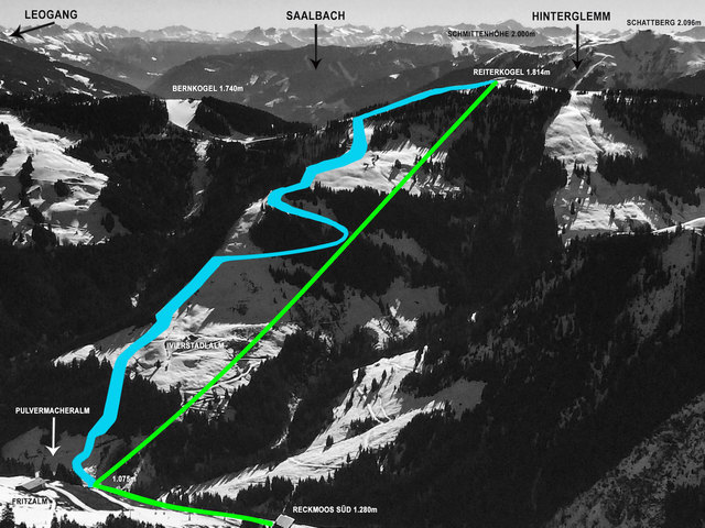Vom Hörndlinger Graben führt die neue Bahn (und die neue Abfahrt) zum Reiterkogel. | Foto: Skicircus