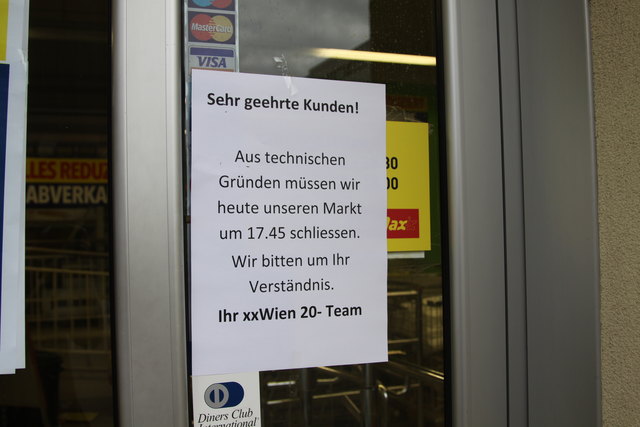 Der Markt hat überraschend früher geschlossen.