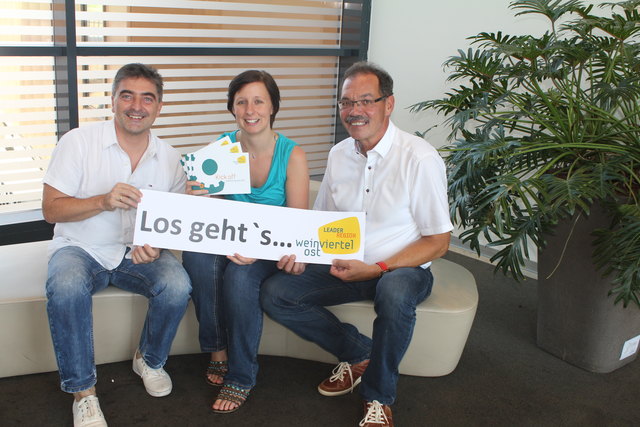 Los geht`s in die neue Förderperiode. Das LEADER Team um Obmann Bgm. Kurt Jantschitsch und der Geschäftsführung Johannes Wolf und Christine Friedl lädt zum Kick off am 22.9.2015. | Foto: LEADER Region