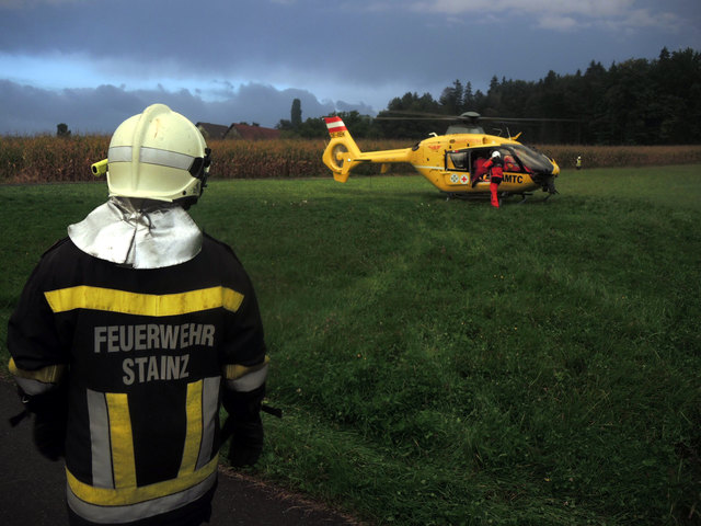 Auch der Rettungshubschrauber war im Einsatz. | Foto: FF Stainz