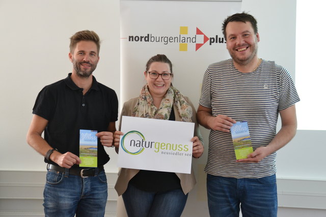 Mark Resser, Alexandra Ploy und Andreas Zeman stellen „naturgenuss neusiedler see“ vor.