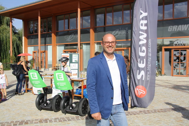 Gemeinderat Josef Harb stellte mit seinem Team einen attraktiven Mobilitätstag auf die Beine.