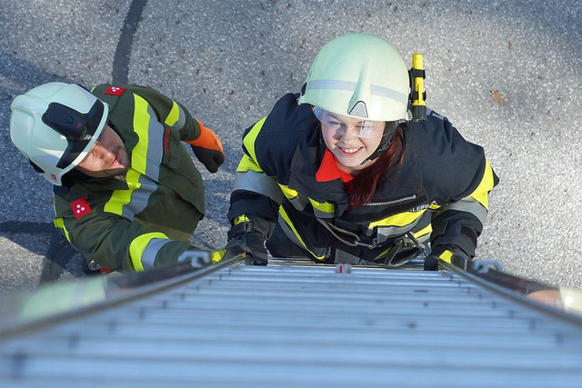 Schwindelfrei sollte ein richtiger Feuerwehrmann auf alle Fälle sein. | Foto: LFV/Franz Fink