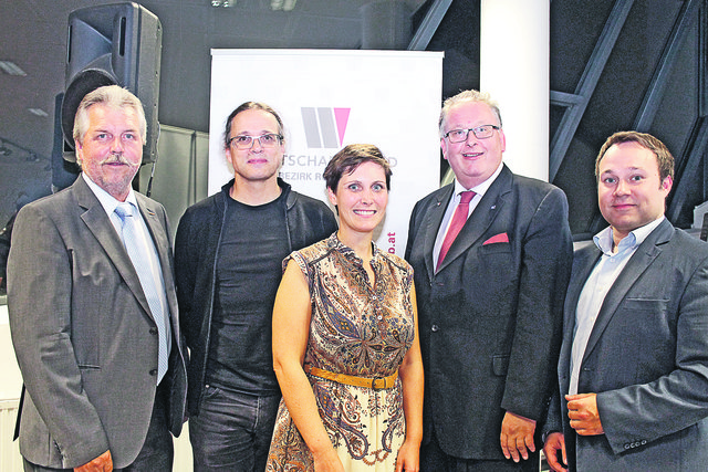 Herbert Mairhofer, Gerfried Stocker, Anna Kneidinger, Manfred Stallinger und Manuel Krenn (v. l.).