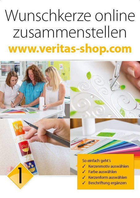 Handverzierte Kerzen: www.veritas-shop.com